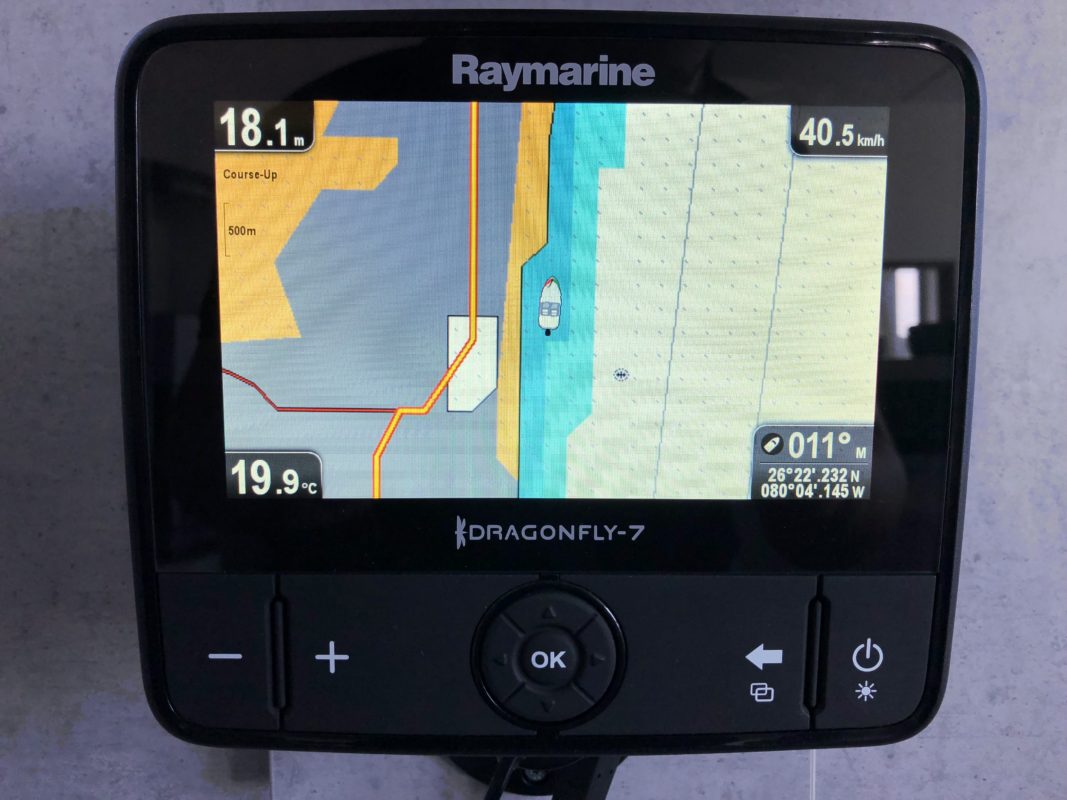 Wie richte ich die Seekarte in meinem Raymarine Dragonfly ein..