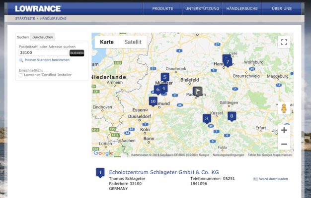 Echolotzentrum ist autorisierter Lowrance & Simrad Fachhändler