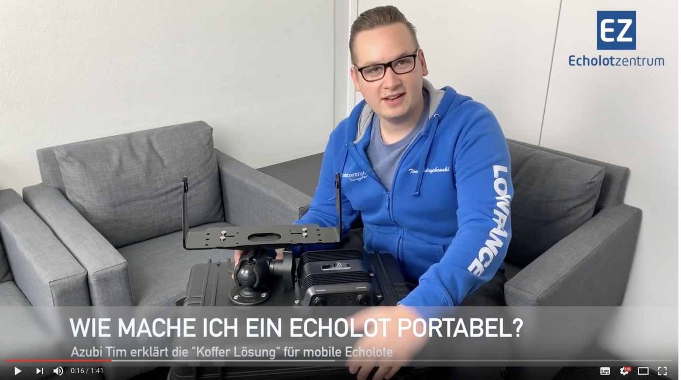 Azubi Tim erklärt die „Koffer Lösung“. Wie man ein Echolot portabel macht...