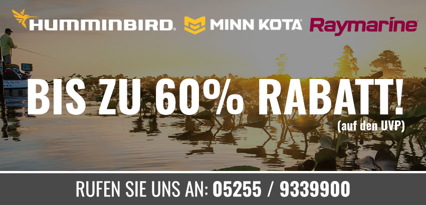 BIS ZU 60% RABATT auf Humminbird - Minn Kota - Raymarine