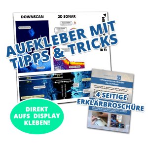 Hilfsschablone für Echolotdisplays zum Aufkleben