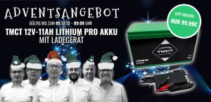 ADVENTSWOCHEN - TMCT 12V11Ah Lithium Pro Akku inkl. Ladegerät für nur 99,99€!