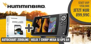 Humminbird Helix 7 CHIRP MEGA SI GPS G4 inkl Geber + Autochart Zero Line Karte