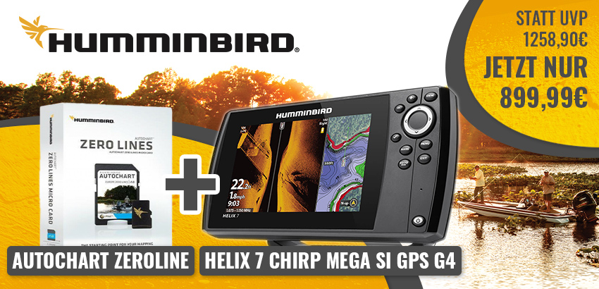 Humminbird Helix 7 CHIRP MEGA SI GPS G4 inkl Geber + Autochart Zero Line Karte