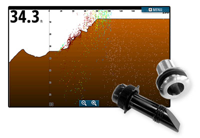 Simrad ForwardScanTransducer inkl. Edelstahl-Durchbruchhülse