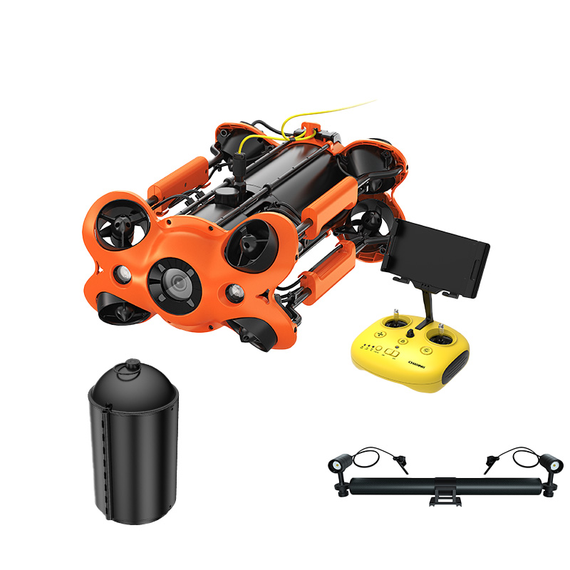 Chasing M2 Pro ROV Advanced Paket - Unterwasserdrohne mit Fernsteuerung, 200m Kabel, Reel, Hartschalenkoffer, 300Wh Akku und Flutlicht 2.0