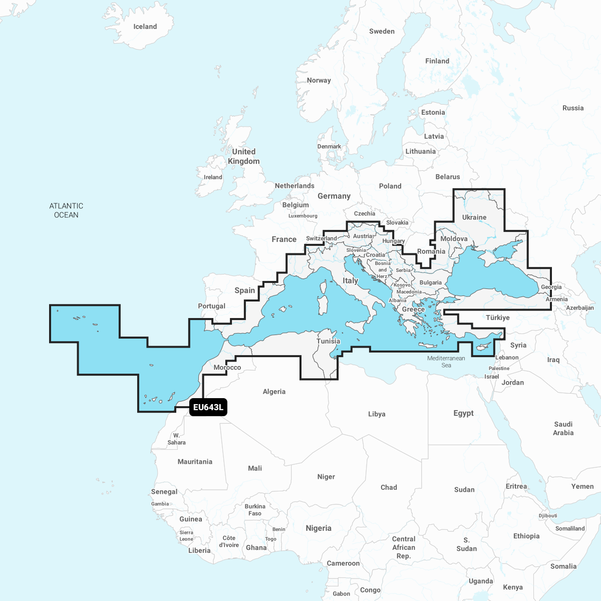 Garmin Navionics+ Seekarte - NSEU643L Mittelmeer & Schwarzes Meer (Mediterranean & Black Sea)