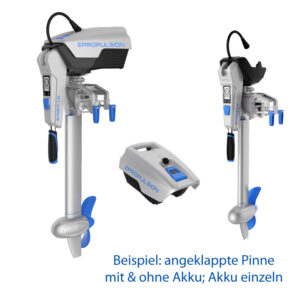 ePropulsion Spirit 1.0 PLUS Pinne - Elektromotor für Boote - Set mit Batterie