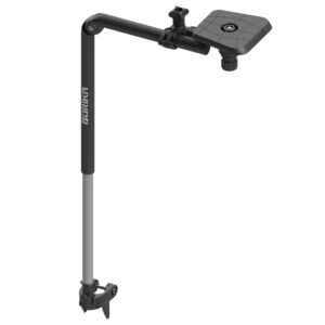 Fasten Echolothalterung mit Teleskop Geberstange und Plattform (100x100mm) - Grau/Schwarz