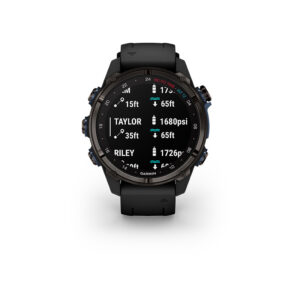 Garmin Descent Mk3i – 43 mm, Graues DLC-Titan mit schwarzem Silikonarmband