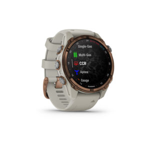 Garmin Descent Mk3i – 43 mm, Goldfarbenes PVD-Titan mit French Grey Silikonarmband