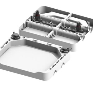 Fasten 2 x Außenstücke Filetiertisch (435x350x106 mm) für Boote Schlauchboote - Grau/Schwarz
