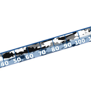 Fisch Maßband zum Aufkleben - Fisch Camouflage Grau - 150cm x 10cm (LxH)