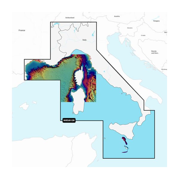 Garmin Navionics Vision+ Seekarte - NVEU012R Mittelmeer, Zentral und Westen (Mediterranean Sea, Cen. & West)