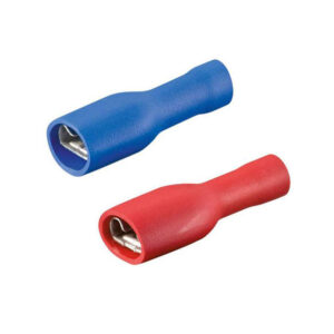 Kabelschuhe - Flachsteckhülsen rot/blau isoliert, 6,3 mm, 0,5 - 1,5 mm²