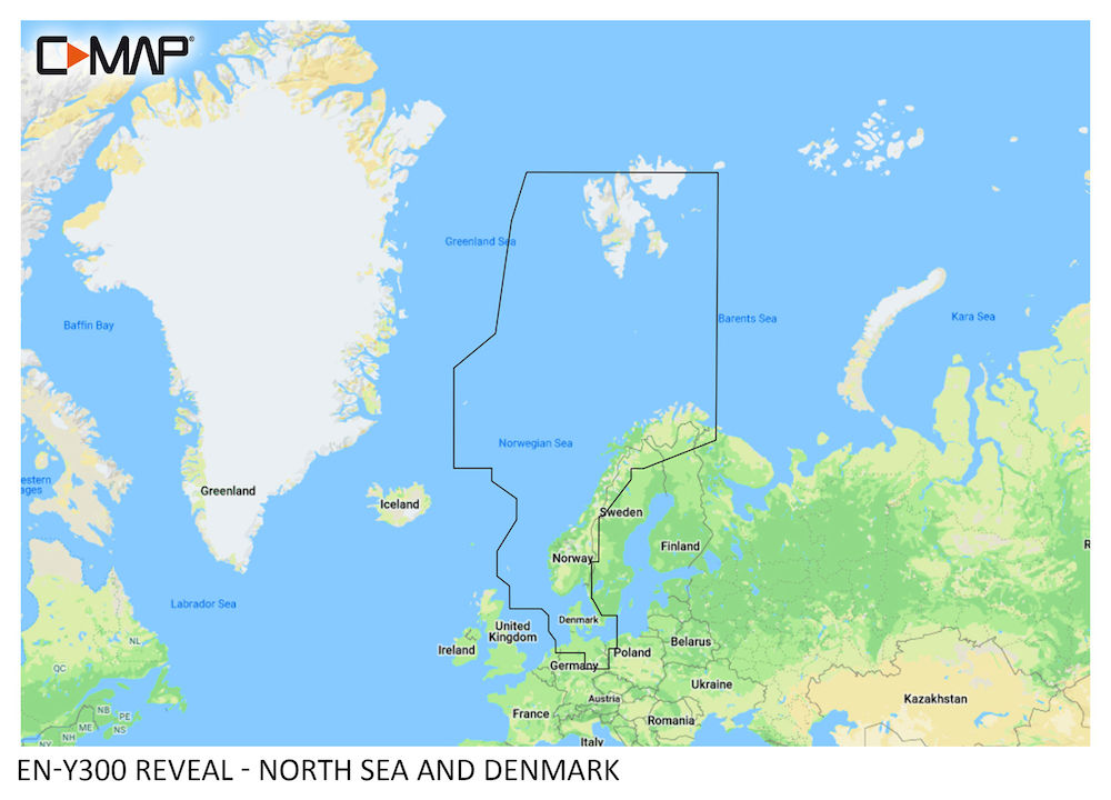 C-MAP REVEAL Deutsche Nord- und Ostsee, Dänemark & Norwegen