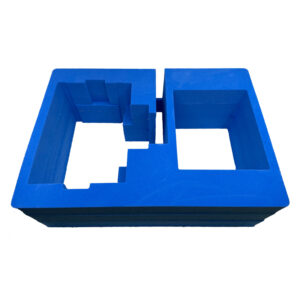 Hartschaumstoff-Einsatz für Koffer (hoch / mittel) - Inlay - Garmin GPSMAP 9 Zoll / LiveScope Blackbox / TMCT 12V40Ah Akku - blau