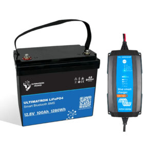 Ultimatron Lithium Batterie LiFePO4 12V100Ah PRO Smart BMS mit Bluetooth - mit Ladegerät