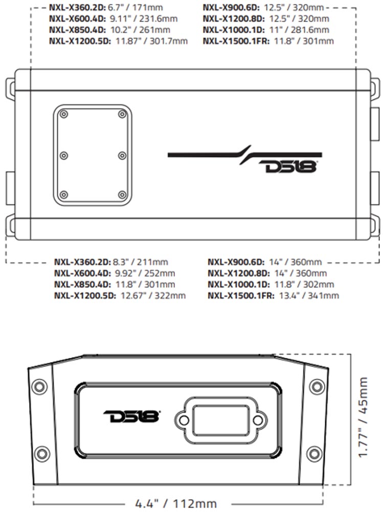 DS18 Verstärker NXL-X360.2D / 2-Kanal