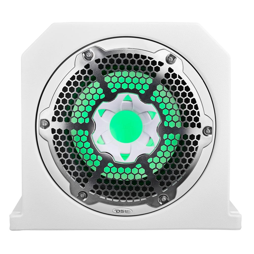 DS18 Subwoofer mit Gehäuse 10" weiß mit LED / NXL-10SUBLD/W