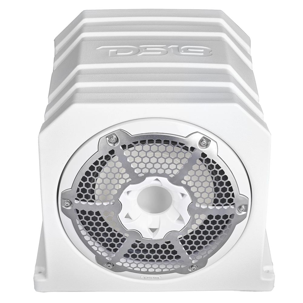 DS18 Subwoofer mit Gehäuse 10" weiß mit LED / NXL-10SUBLD/W