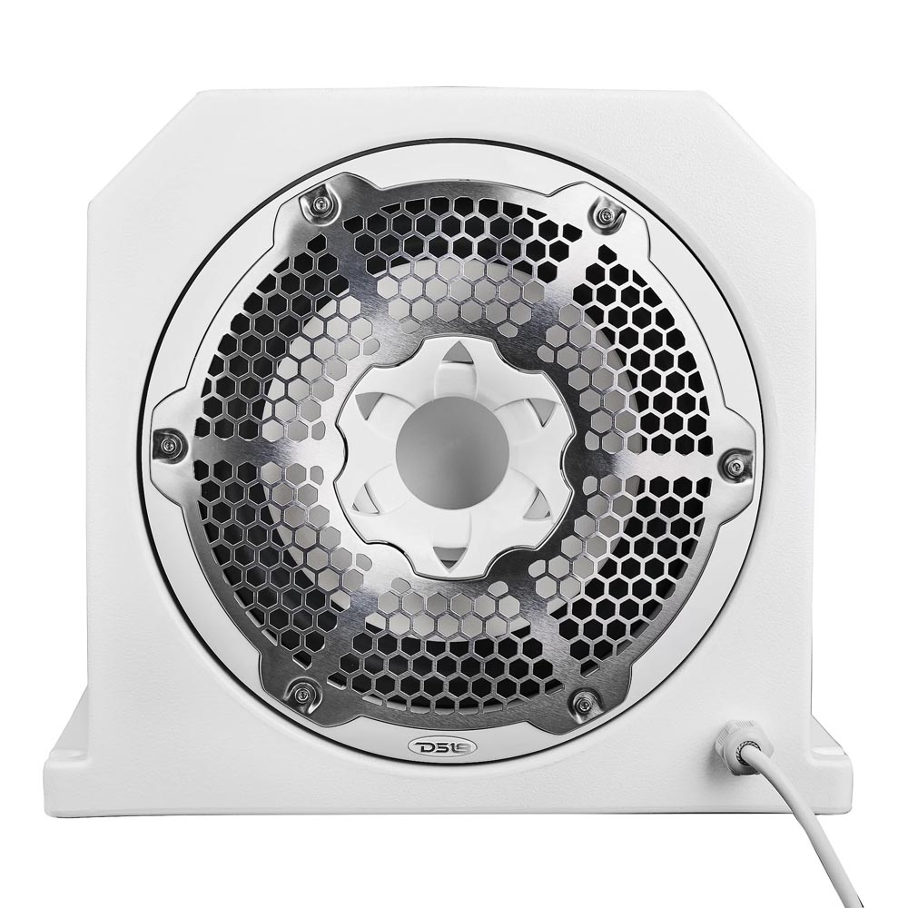 DS18 Subwoofer mit Gehäuse 10" weiß mit LED / NXL-10SUBLD/W
