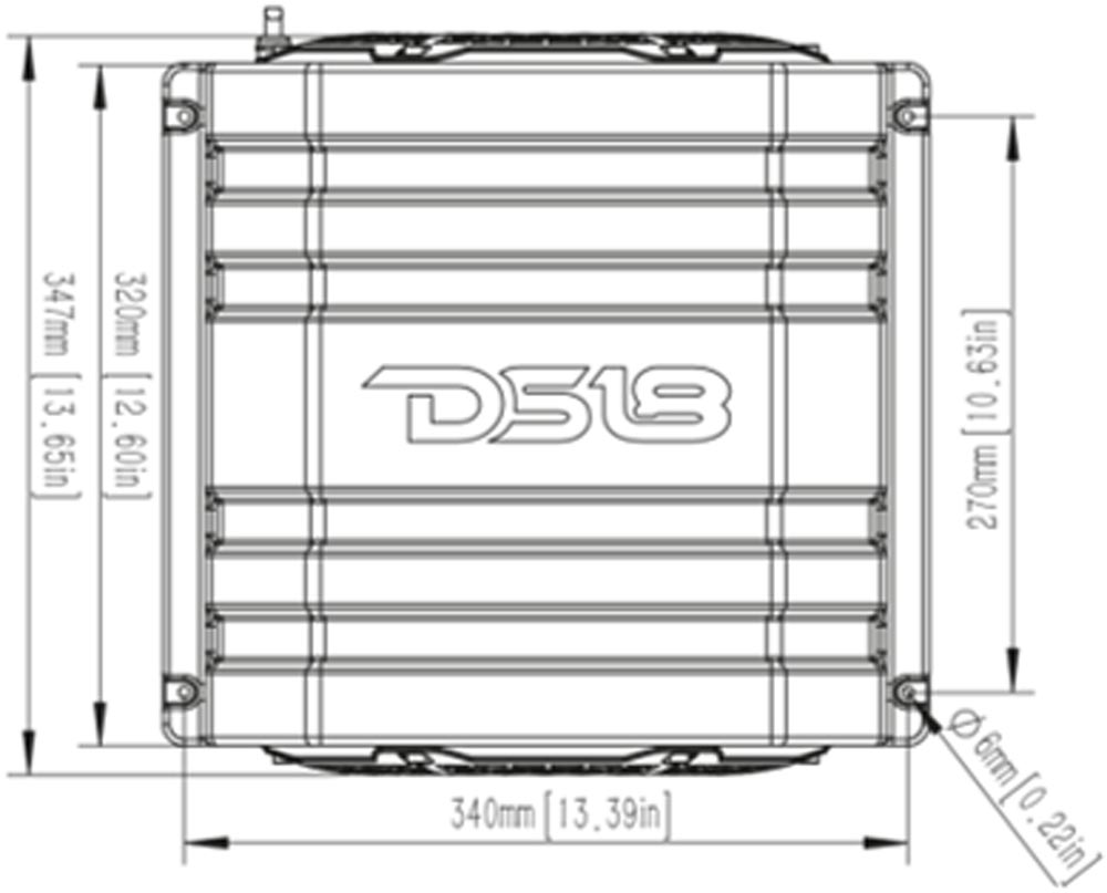 DS18 Subwoofer mit Gehäuse 10" weiß mit LED / NXL-10SUBLD/W