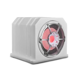 DS18 Subwoofer mit Gehäuse 10" weiß mit LED / NXL-10SUBLD/W