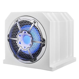 DS18 Subwoofer mit Gehäuse 10" weiß mit LED / NXL-10SUBLD/W