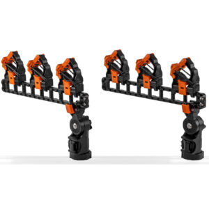 YakAttack SideStage Pro Rutenhalter mit 6 FlipGrips, 2 ClickTrac-Schienen, LNL-Montage