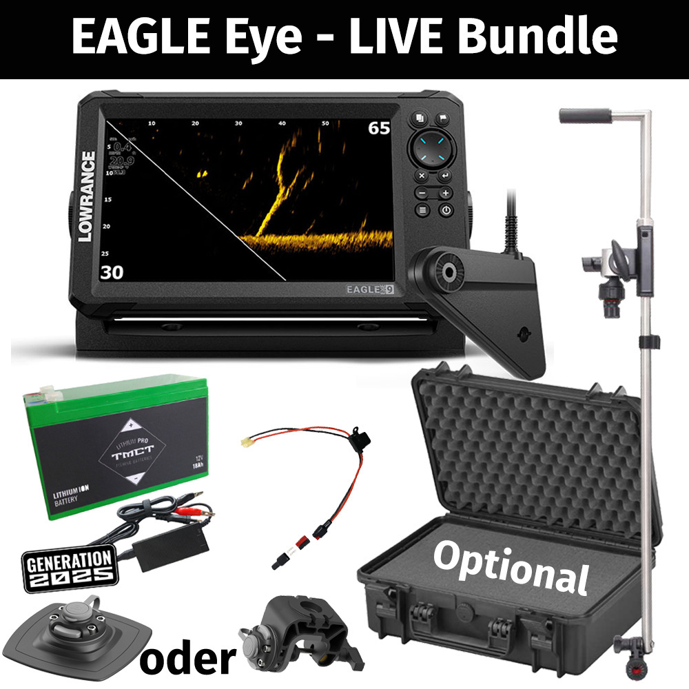 Einsteiger Live Bundle - Lowrance Eagle Eye-9 Live mit Geber und Zubehör
