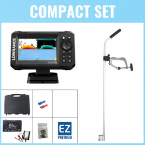 STARTER Set - Lowrance Eagle 5 mit Splitshot HD-Geber - Tasche klein / Geberstange C / 12V11Ah Lithium-Akku / Lader / Kabelschuhe