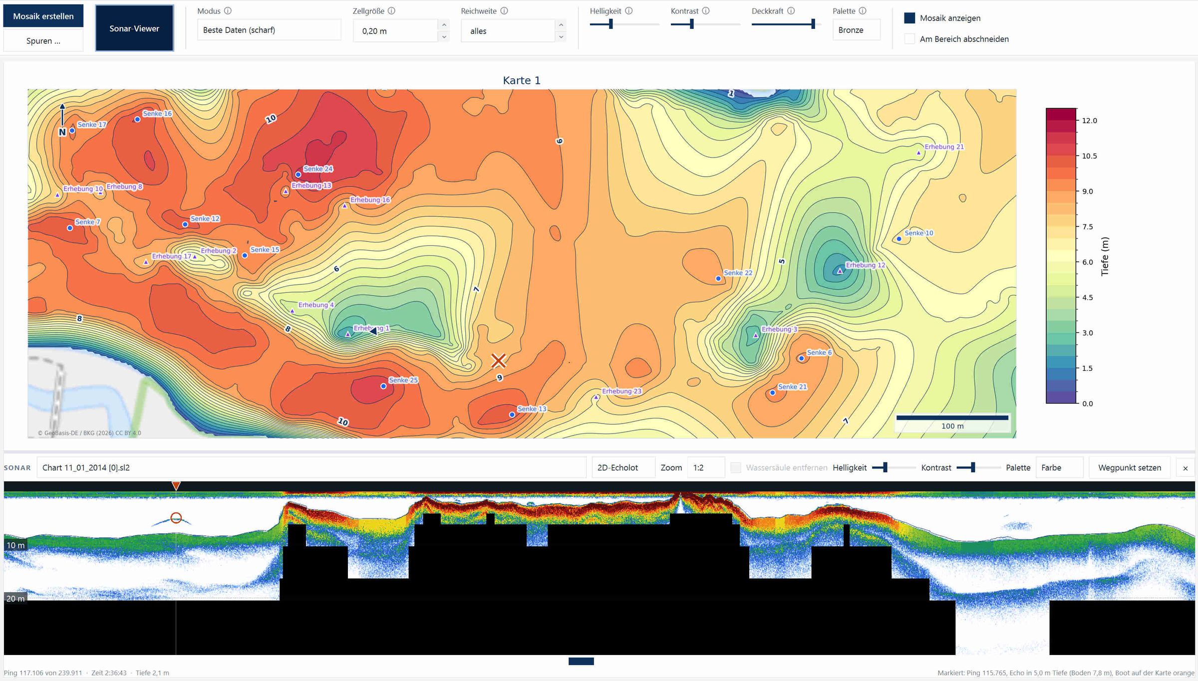 SonarMapper Sonar-Modul – Sonar-Viewer und Sidescan-Mosaik – Bild 3